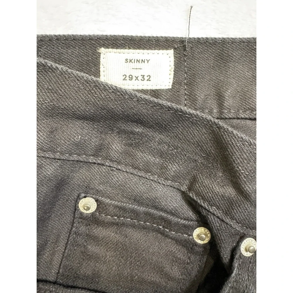 PacSun‎ Mens Skinny Comfort Stretch Distressed Black Jeans 29x32 Knee Rips